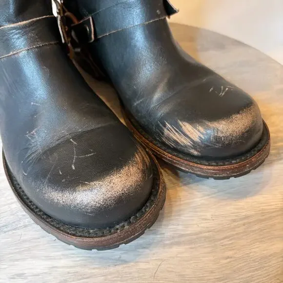 Freebird HAAVN Black Leather Tall Harness Boots Women’s Size 9 Distressed